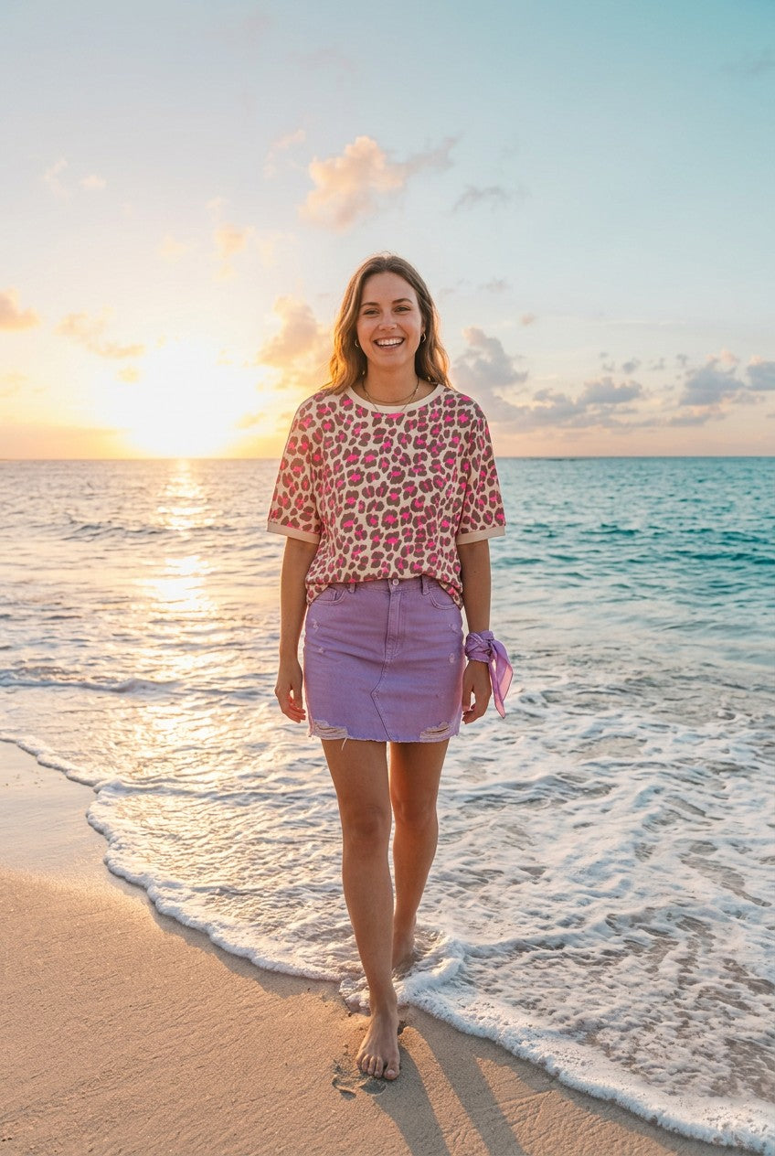 Oversized T-Shirt Leoprint Damen | TraumStück Sylt