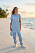 Statement Longshirt – TraumStück Sylt – Blau, Vorderansicht