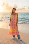 Palmen-Maxikleid Pink – TraumStück Sylt – Pink, Vorderansicht