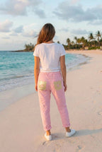 Jogginghose Pailletten-Detail – TraumStück Sylt – Rosa, Rückansicht