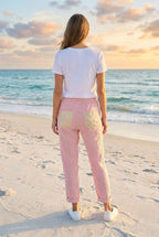 Jogginghose mit Pailletten-Detail – TraumStück Sylt – Rosa, Rückansicht