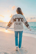 Pullover Grobstrick Leopard NY – TraumStück Sylt – Beige, Rückansicht