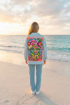 Overshirt mit Graffiti-Print – TraumStück Sylt – Blau, Rückansicht