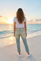 Jeans Hellblau Metallic-Print – TraumStück Sylt – Hellblau, Rückansicht