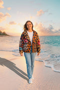 Jacke Leopardenmuster Oversized – TraumStück Sylt – Braun, Vorderansicht