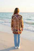 Blazer Leopard-Paisley Oversized – TraumStück Sylt – Braun, Rückansicht