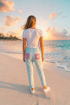 Jogger-Hose mit Pailletten-Stern – TraumStück Sylt – Blau, Rückansicht