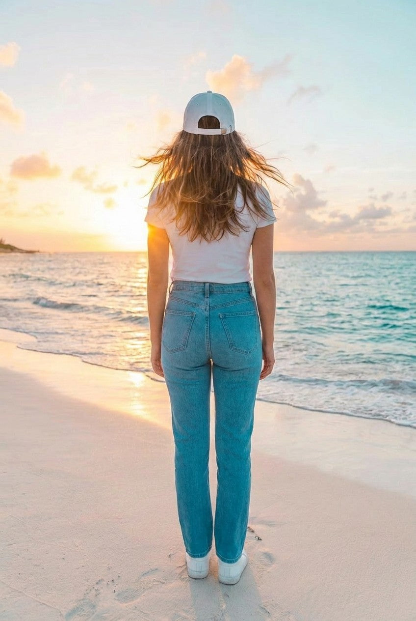 Basecap NY-Logo Stickerei – TraumStück Sylt – Grau, Rückansicht