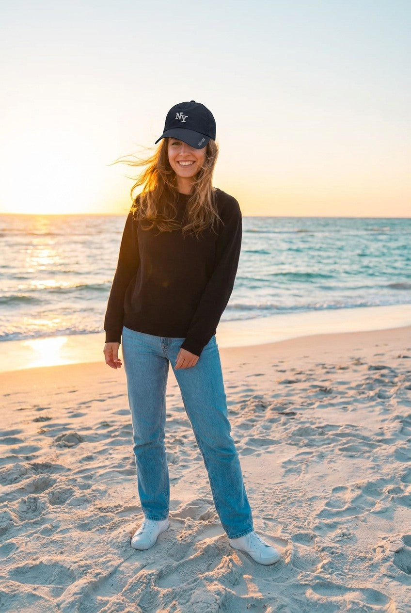 Basecap NY-Logo Stickerei – TraumStück Sylt – Navy, Vorderansicht