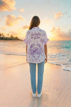 Oversized-Hemd Streifen-Print – TraumStück Sylt – Lila, Rückansicht