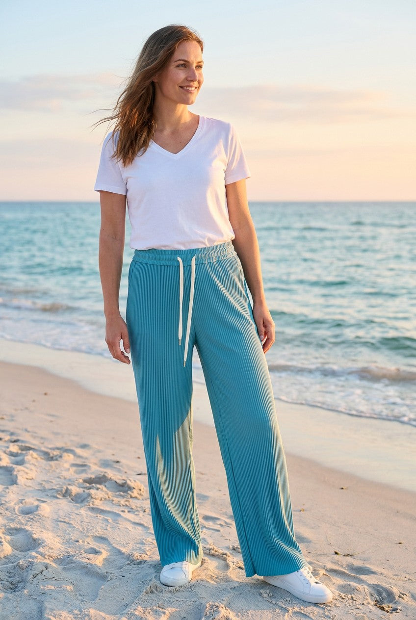 Jogginghose Maxi-Länge – Blau, Vorderansicht