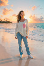 Pullover 'It's All Good' – Weiß-grau, Vorderansicht