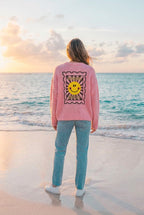 Strickpullover Oversized mit Rückenprint – TraumStück Sylt – Rosa, Rückansicht
