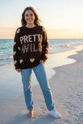 Oversized Strickpullover 'PRETTY WILD' – TraumStück Sylt – Braun, Vorderansicht