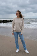 Strickpullover Sylt-Herz-Stickerei – TraumStück Sylt – beige, Vorderansicht