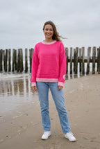 Good Vibes Only Pullover Strickpullover Oversized – TraumStück Sylt – Pink, Vorderansicht