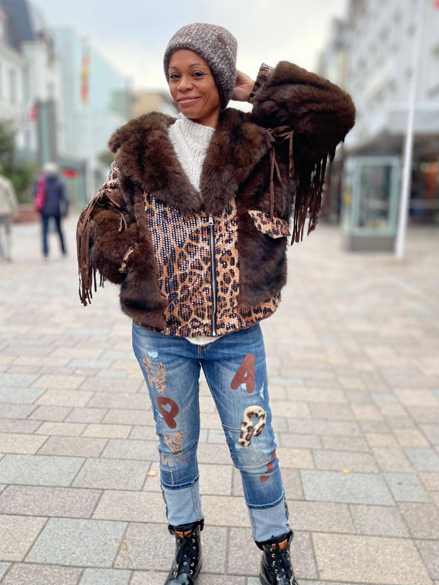 Kunstfell Jacke Leo-Style