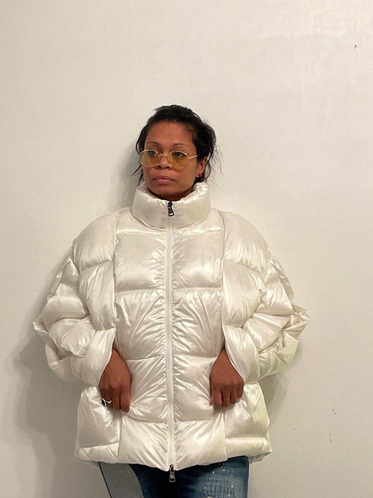 Pufferjacke im Flechtmuster