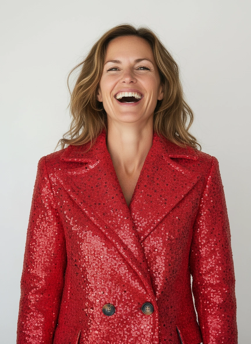 Mantel Rote Pailletten