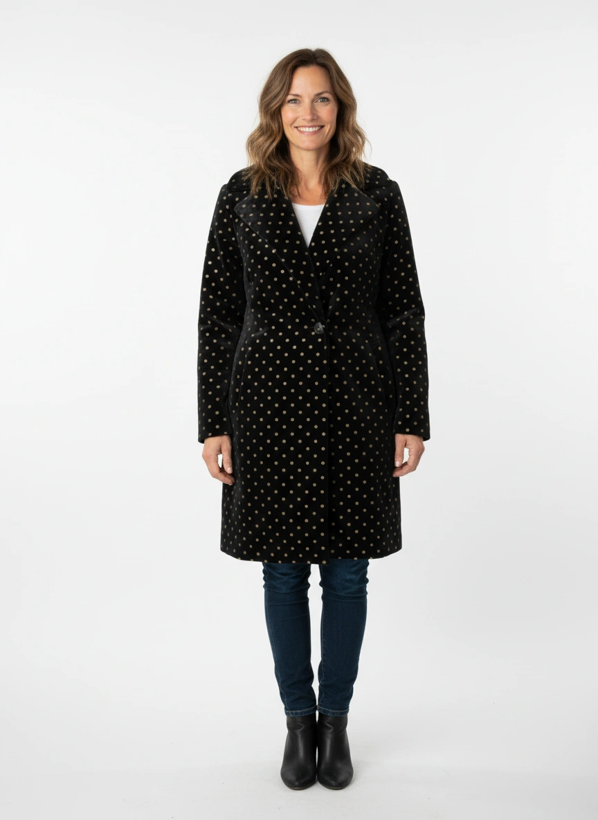 Mantel Schwarz-Gold Optik