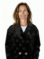 Mantel Schwarz-Silber Optik