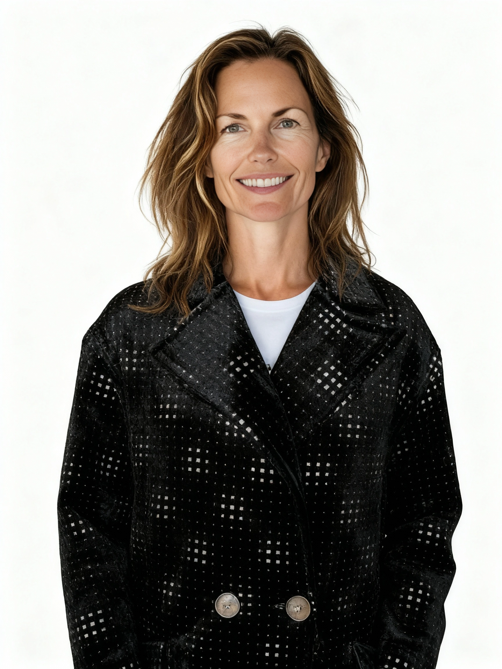 Mantel Schwarz-Silber Optik