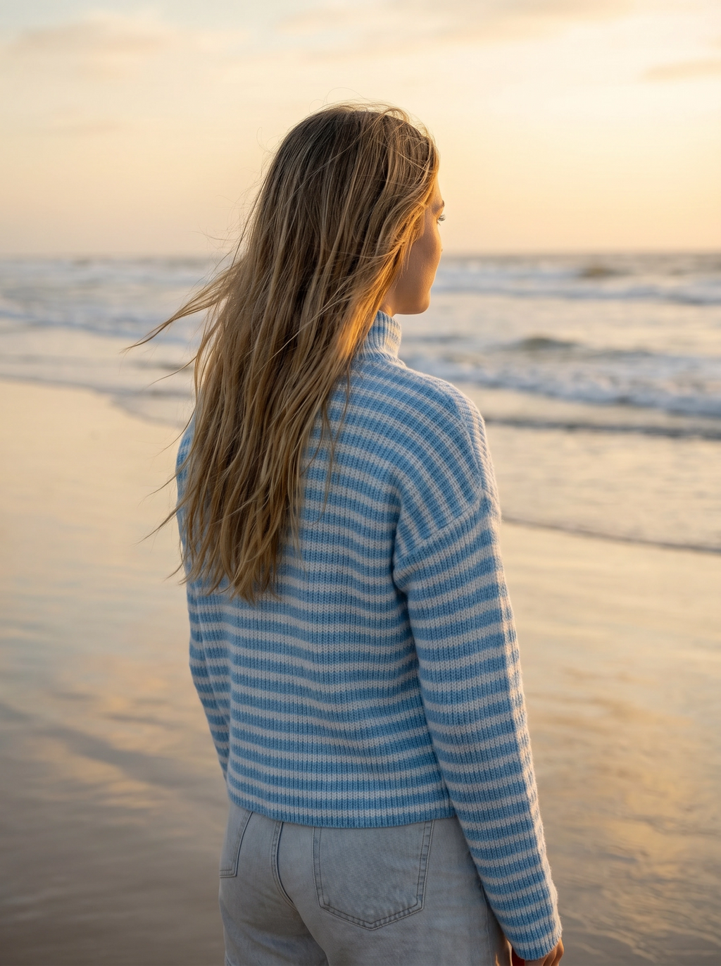 Streifen Strickjacke