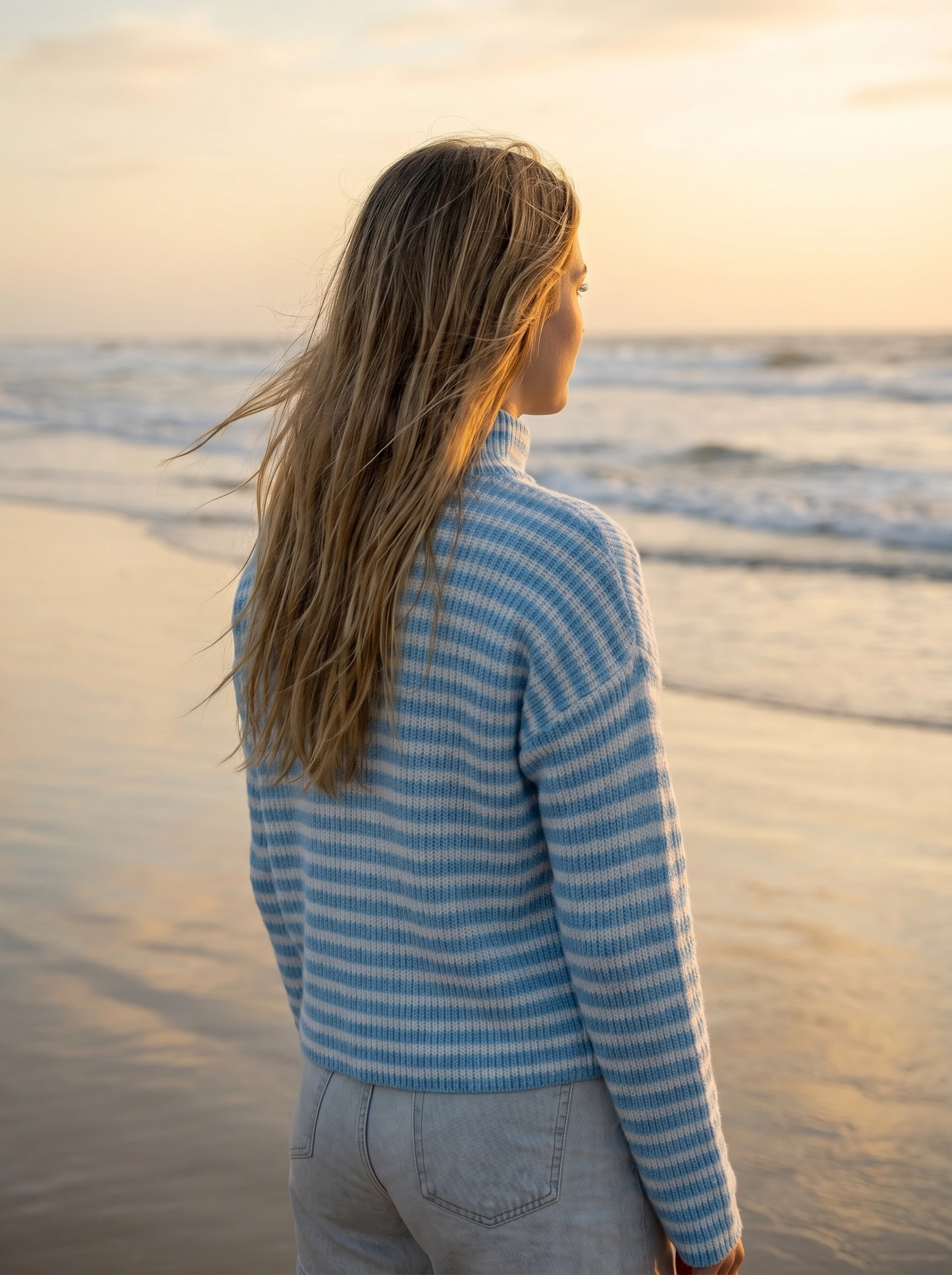 Streifen Strickjacke
