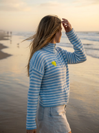Streifen Strickjacke