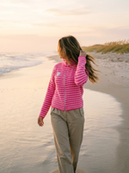 Streifen Strickjacke