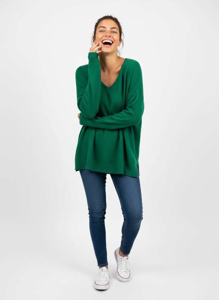 Feinstrick V-Neck Sweater