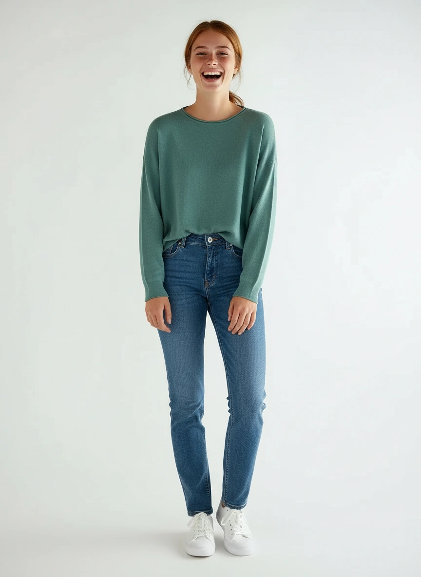 Rundhals Feinstrick relaxed Fit